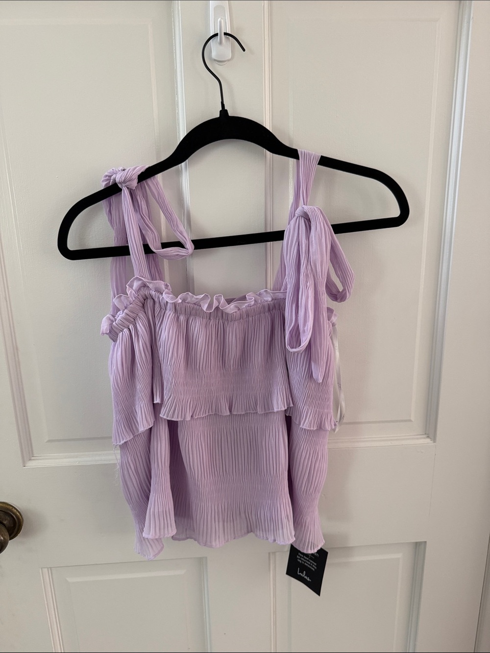 Lulu's Lavender Ruffled Tie-Strap Camisole